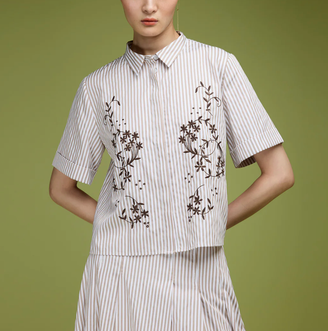 The Noah Shirt-Shirts-Love Binetti-Oatmeal Stripe-XS-Mercantile Portland