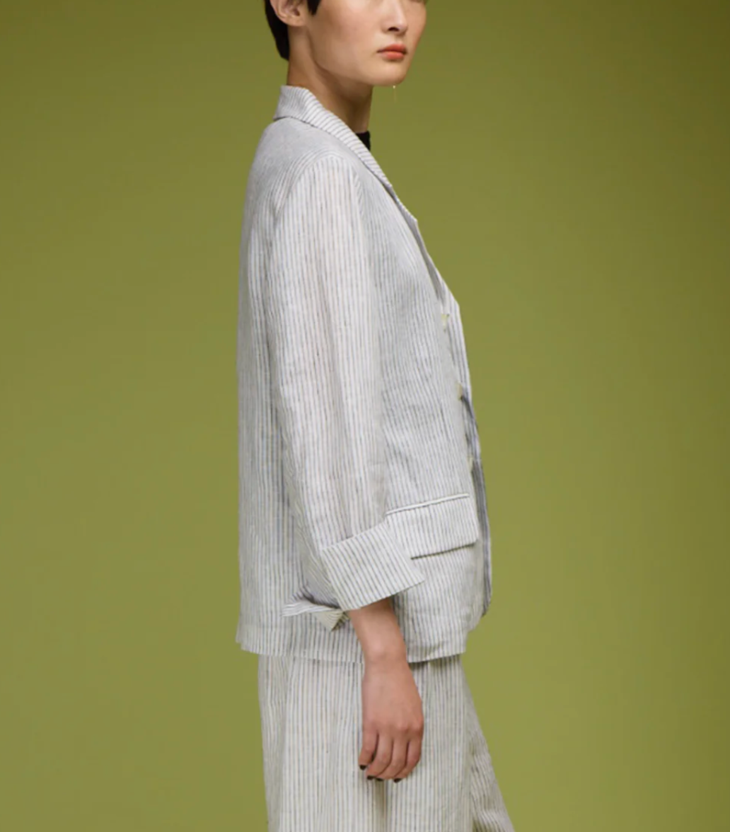 The Noto Blazer-Jackets-Love Binetti-Black Stripe-XS-Mercantile Portland