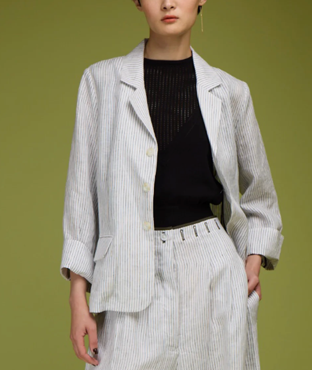 The Noto Blazer-Jackets-Love Binetti-Black Stripe-XS-Mercantile Portland