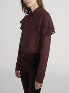 The Silk Cape Blouse-Tops-Frame-Cabernet-XS-Mercantile Portland