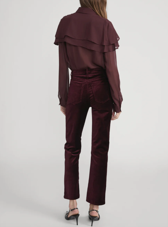 The Silk Cape Blouse-Tops-Frame-Cabernet-XS-Mercantile Portland