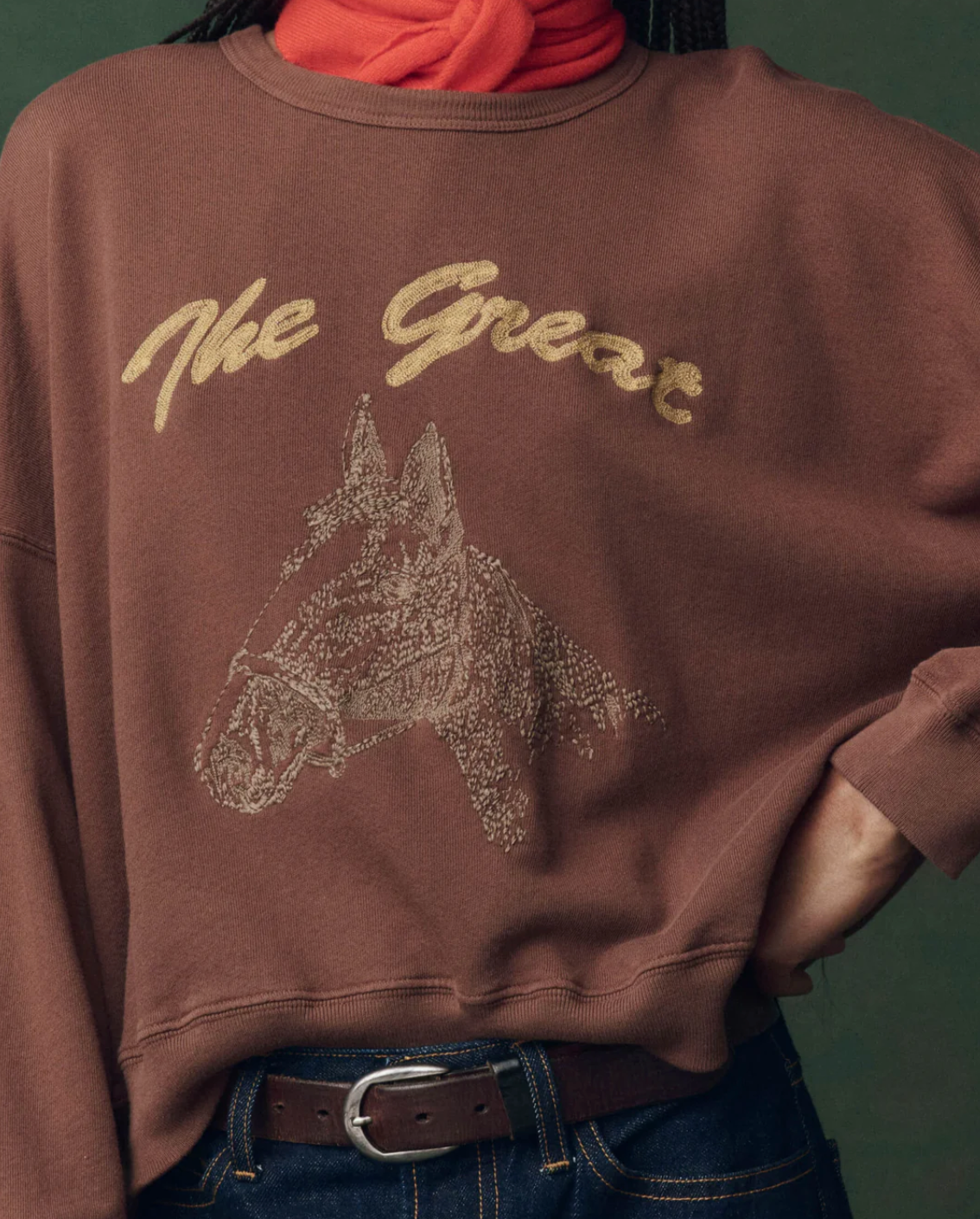 The Teammate Sweatshirt-Sweaters-The GREAT.-Umber-1-Mercantile Portland