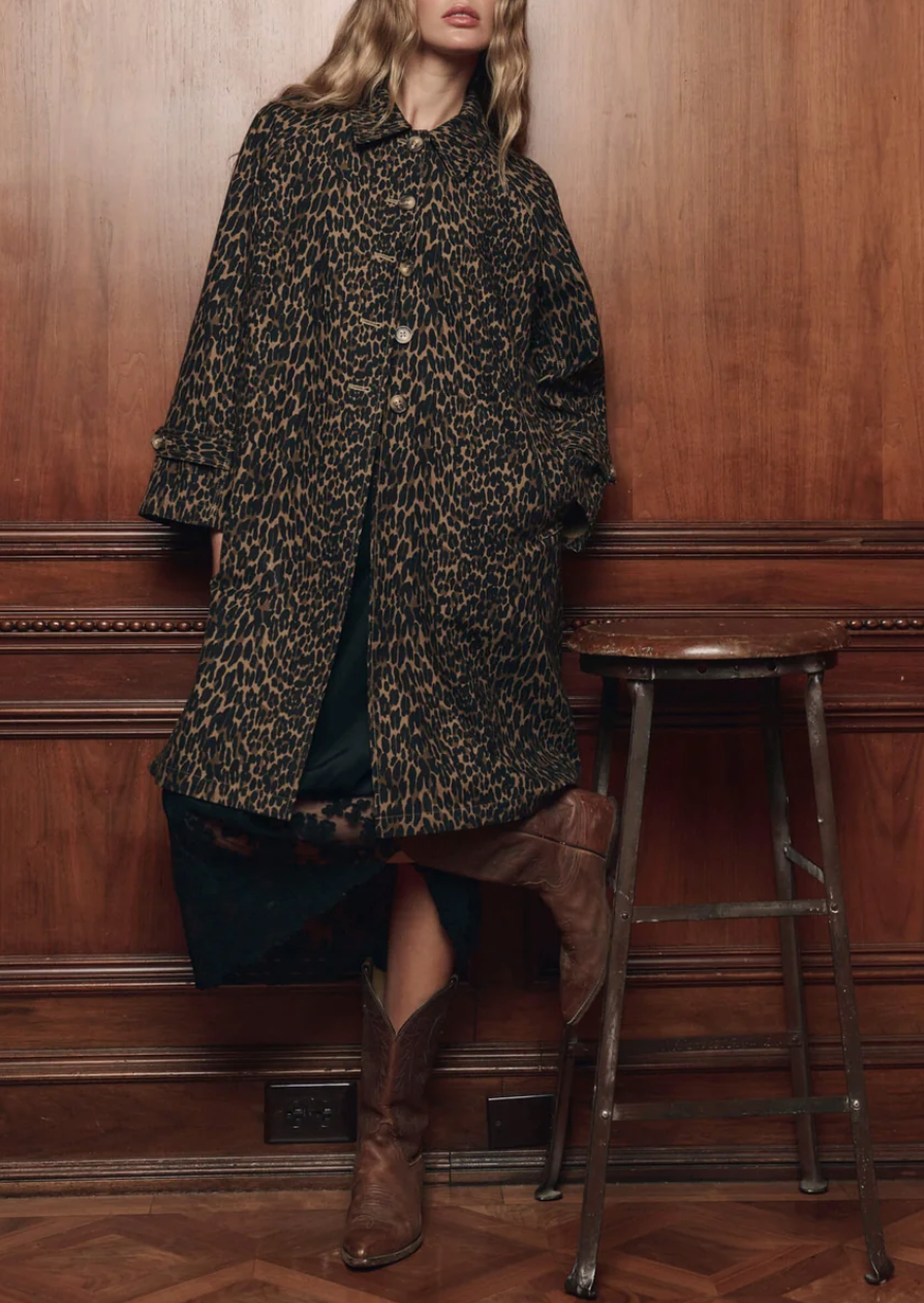 The Trench Coat in Dark Leopard-Outerwear-The GREAT.-Dark Leopard-0/1-Mercantile Portland