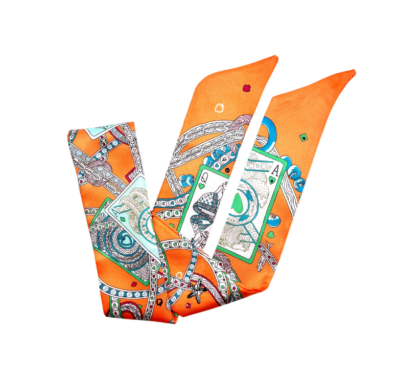 The Twilly Scarf-Scarves and Wraps-Karli Buxton-Orange Queen of Hearts-OS-Mercantile Portland