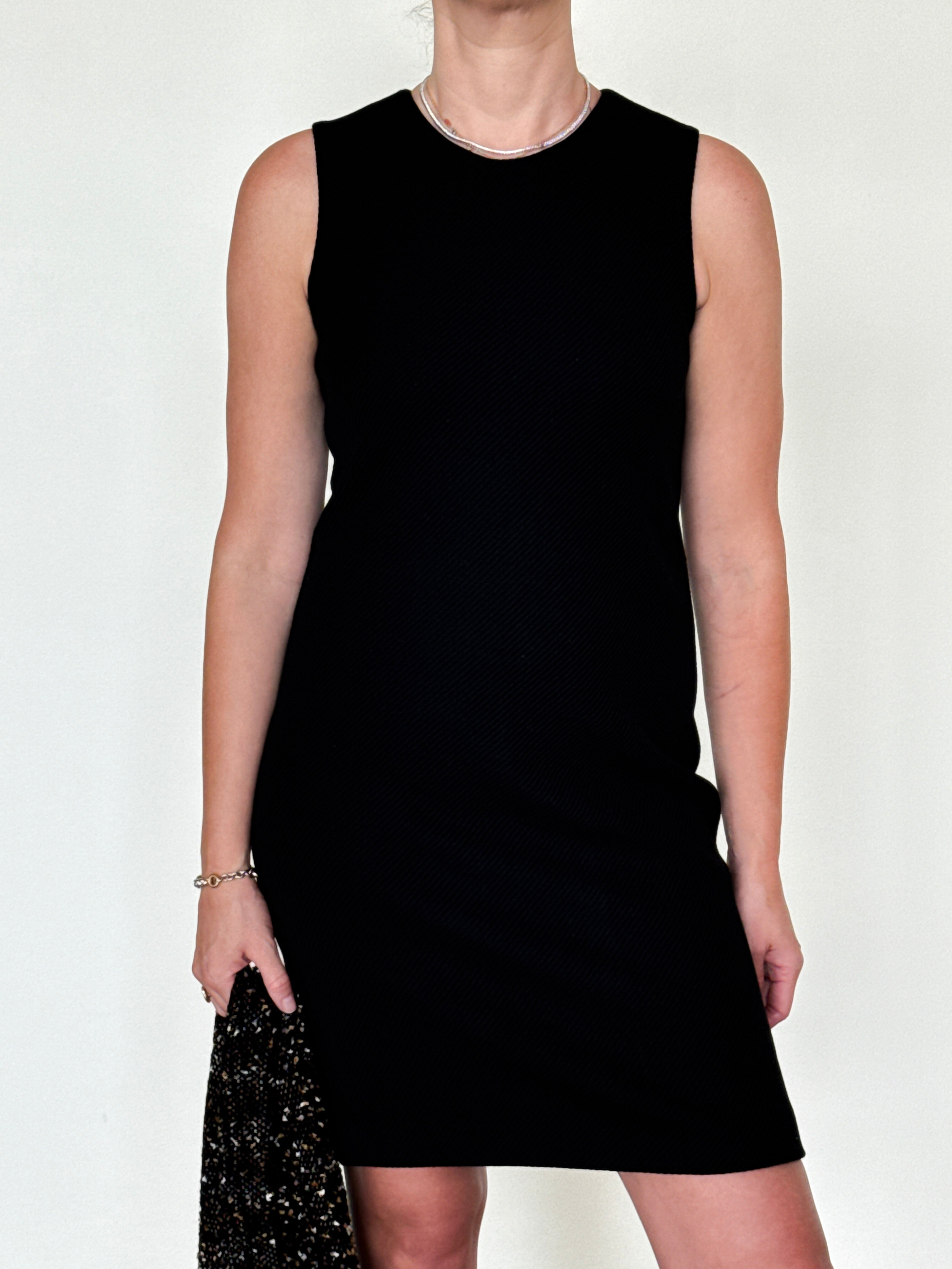 Thriller Knit Shift Dress in Black-Dresses-Amina Rubinacci-38-BLK-Mercantile Portland