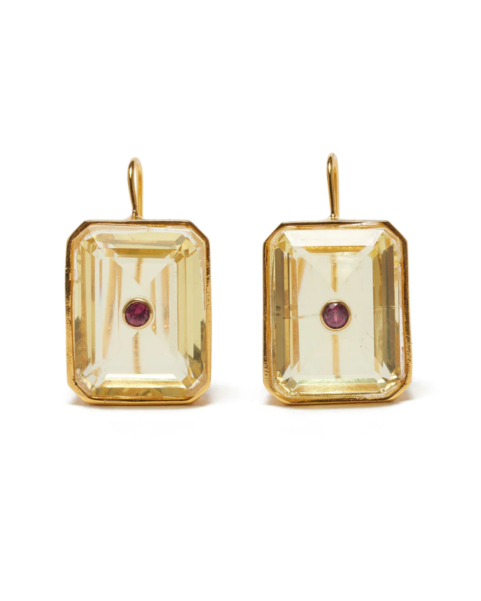 Tile Earrings-Jewelry-Lizzie Fortunato-Citrine-OS-Mercantile Portland