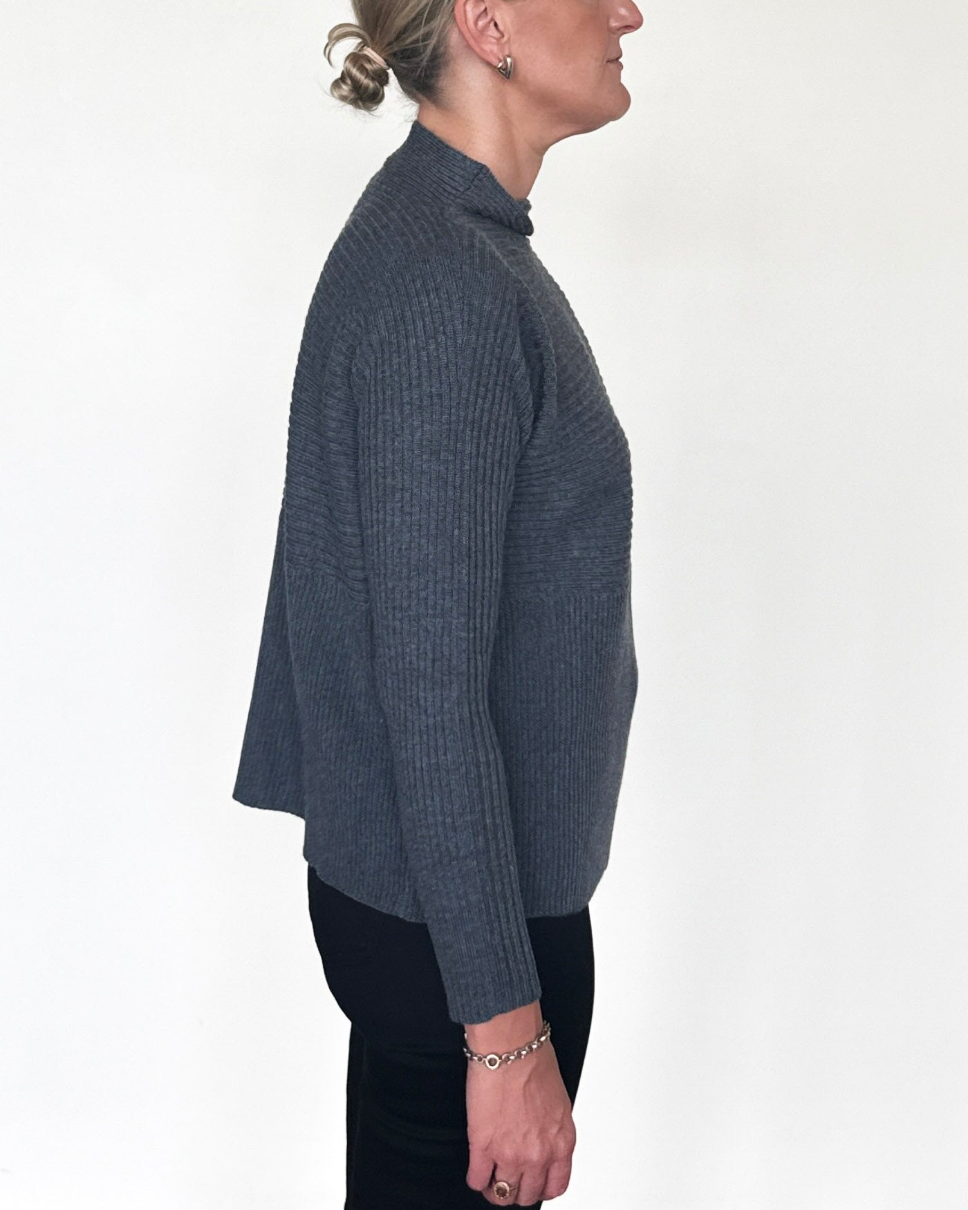 Time Funnel Knit Sweater-Sweaters-Amina Rubinacci-Black-38-Mercantile Portland