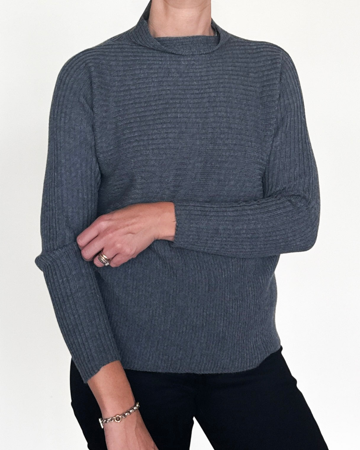 Time Funnel Knit Sweater-Sweaters-Amina Rubinacci-Black-38-Mercantile Portland