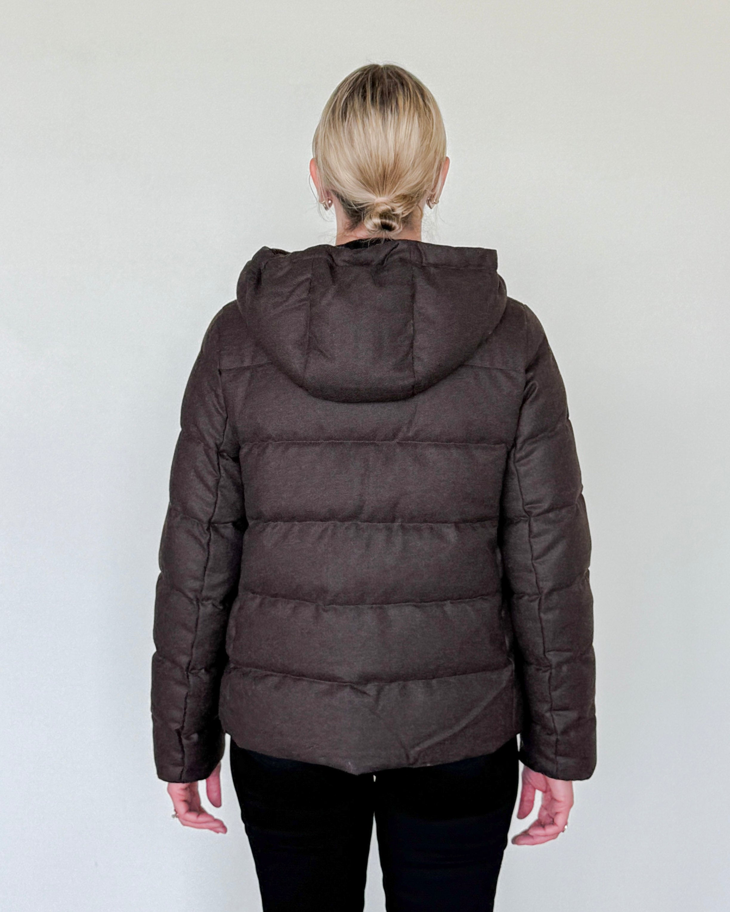 Tosca Hooded Cashmere Down Jacket-Outerwear-Amina Rubinacci-Brown-38-Mercantile Portland