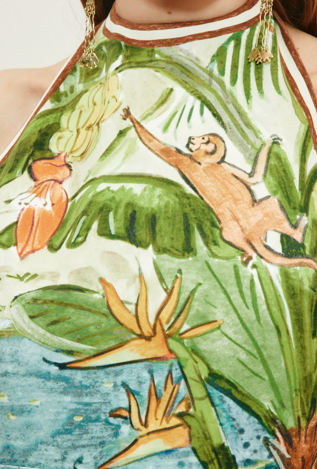 Toucan Tango Halter Mini Dress-Dresses-Alémais-Wild Bird-2-Mercantile Portland