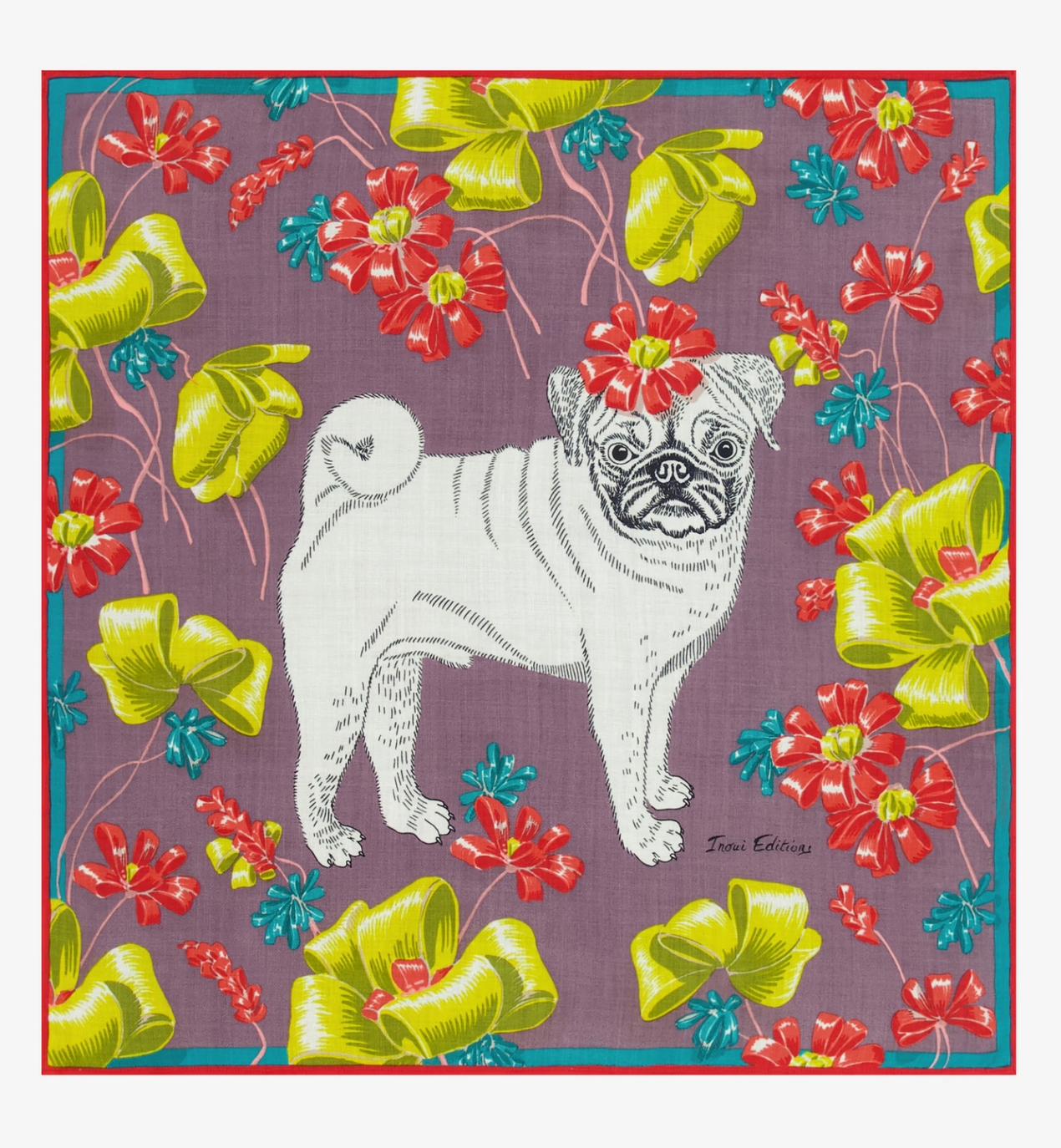 Toutou Square Scarf-Scarves and Wraps-Inoui Editions-Purple-OS-Mercantile Portland