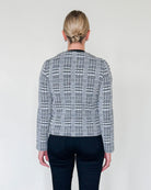 Toy Wool and Silk Crewneck Jacket-Outerwear-Amina Rubinacci-Black/White-38-Mercantile Portland