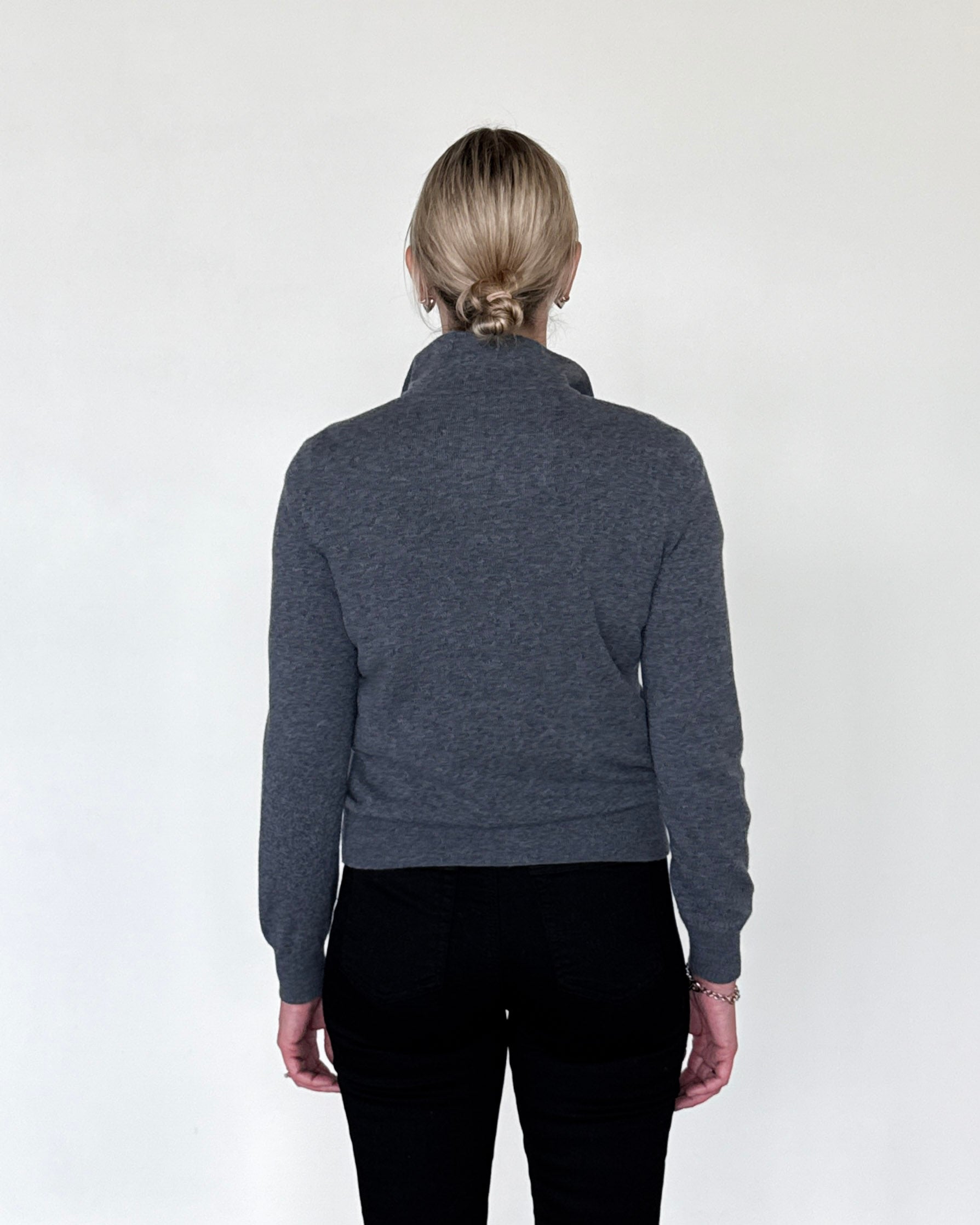 Tranello Cashmere Cardigan in Smog-Sweaters-Amina Rubinacci-Smog-38-Mercantile Portland