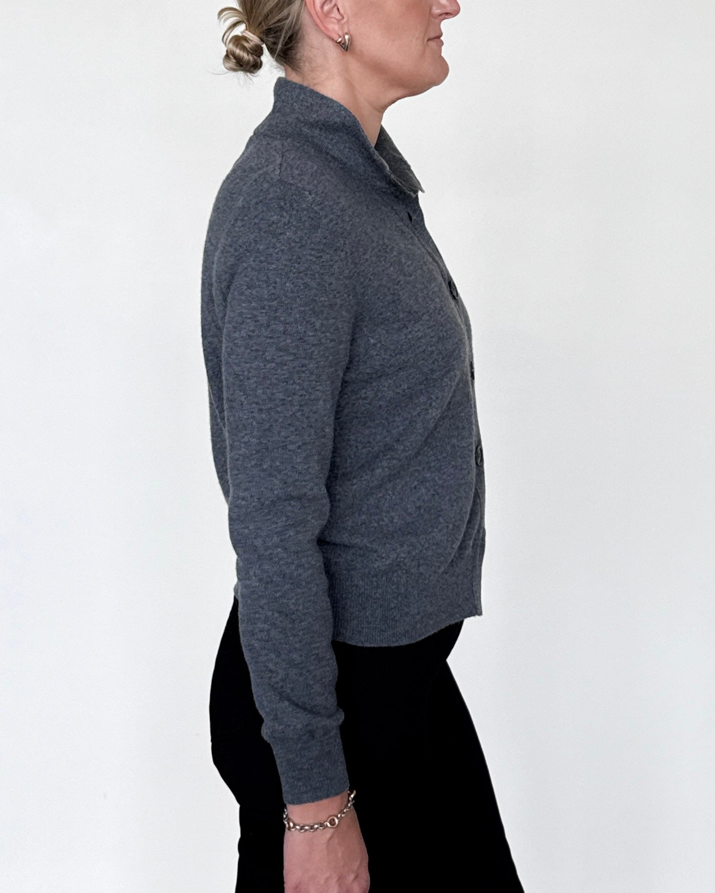 Tranello Cashmere Cardigan in Smog-Sweaters-Amina Rubinacci-Smog-38-Mercantile Portland