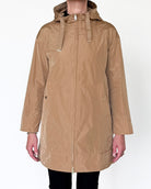 Trapezio Technical Raincoat with Hood-Clothing-Amina Rubinacci-Soft Caramel-38-Mercantile Portland
