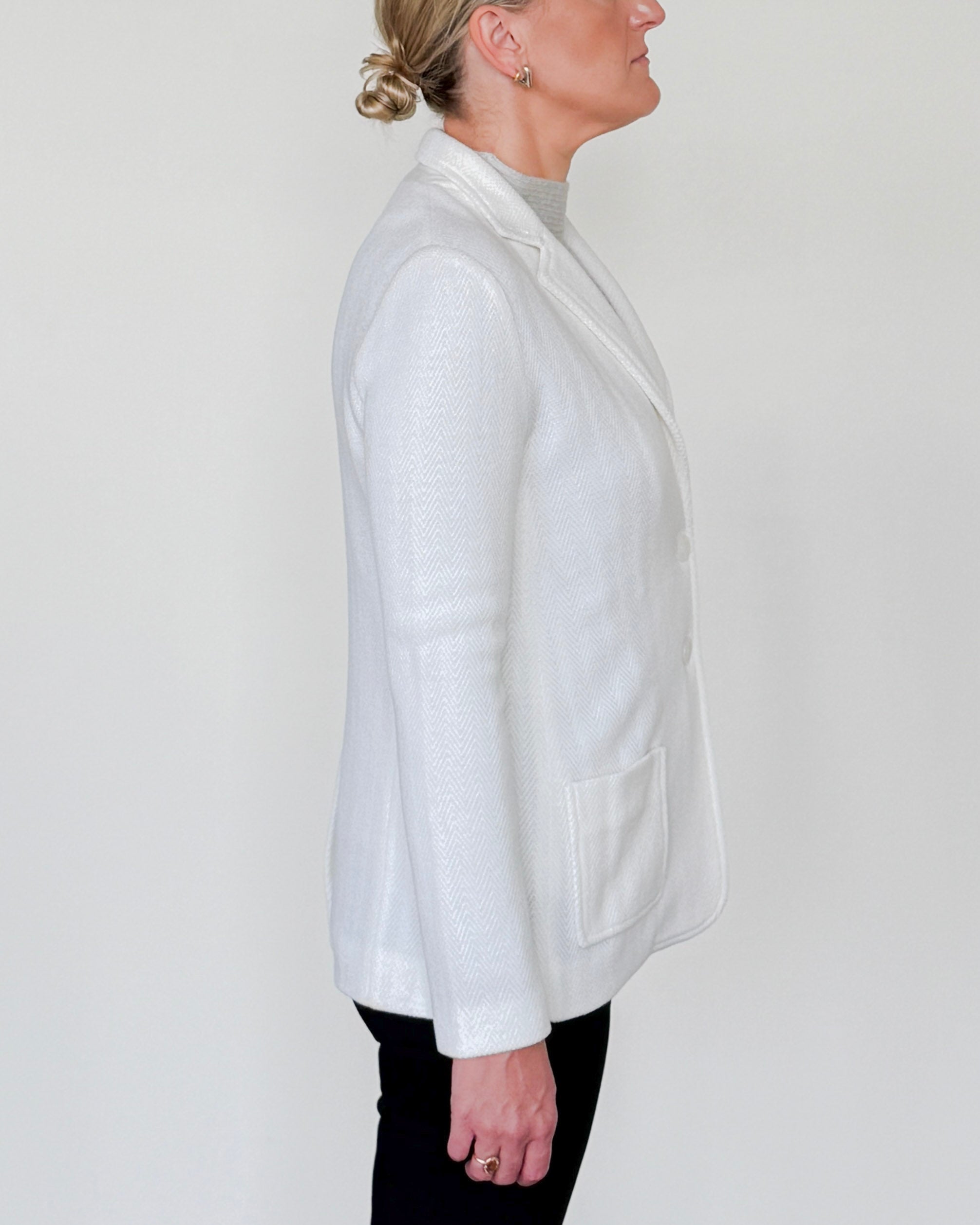 Treccia Textured Wool Blazer in Bianco-Outerwear-Amina Rubinacci-Bianco-38-Mercantile Portland