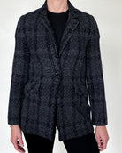 Trend Long Jacket in Navy Smog-Outerwear-Amina Rubinacci-Smog-38-Mercantile Portland