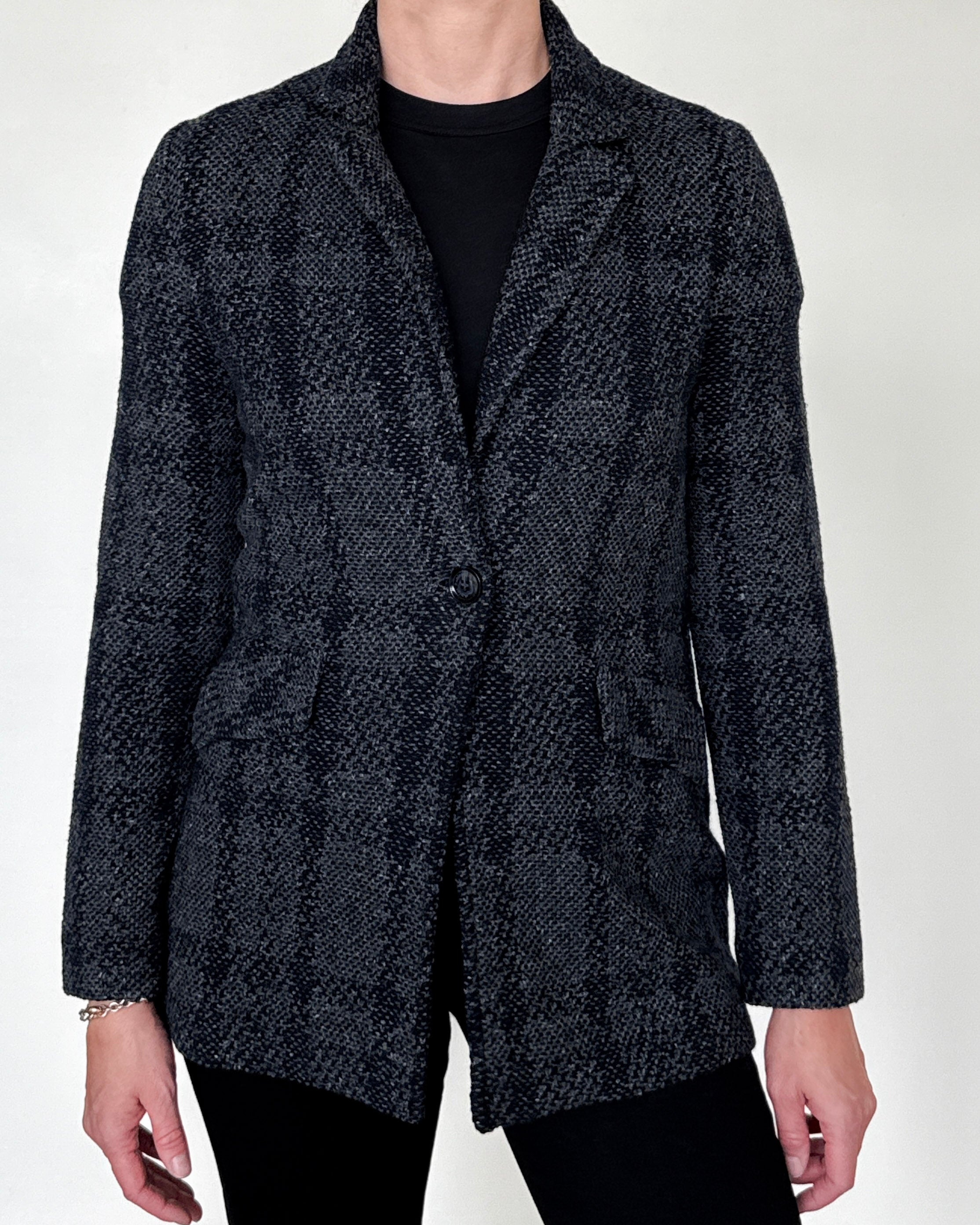 Trend Long Jacket in Navy Smog-Outerwear-Amina Rubinacci-Smog-38-Mercantile Portland