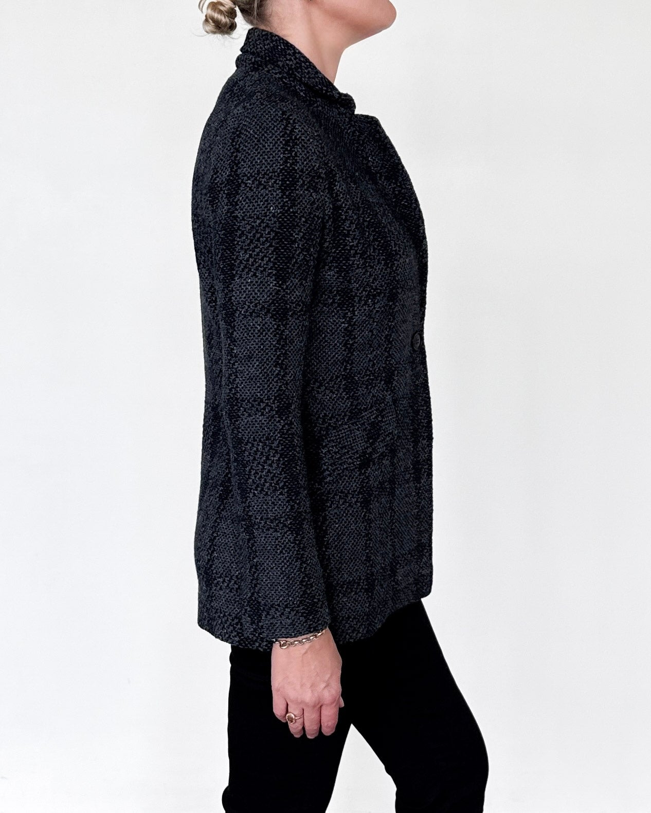 Trend Long Jacket in Navy Smog-Outerwear-Amina Rubinacci-Smog-38-Mercantile Portland