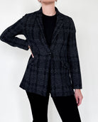 Trend Long Jacket in Navy Smog-Outerwear-Amina Rubinacci-Smog-38-Mercantile Portland