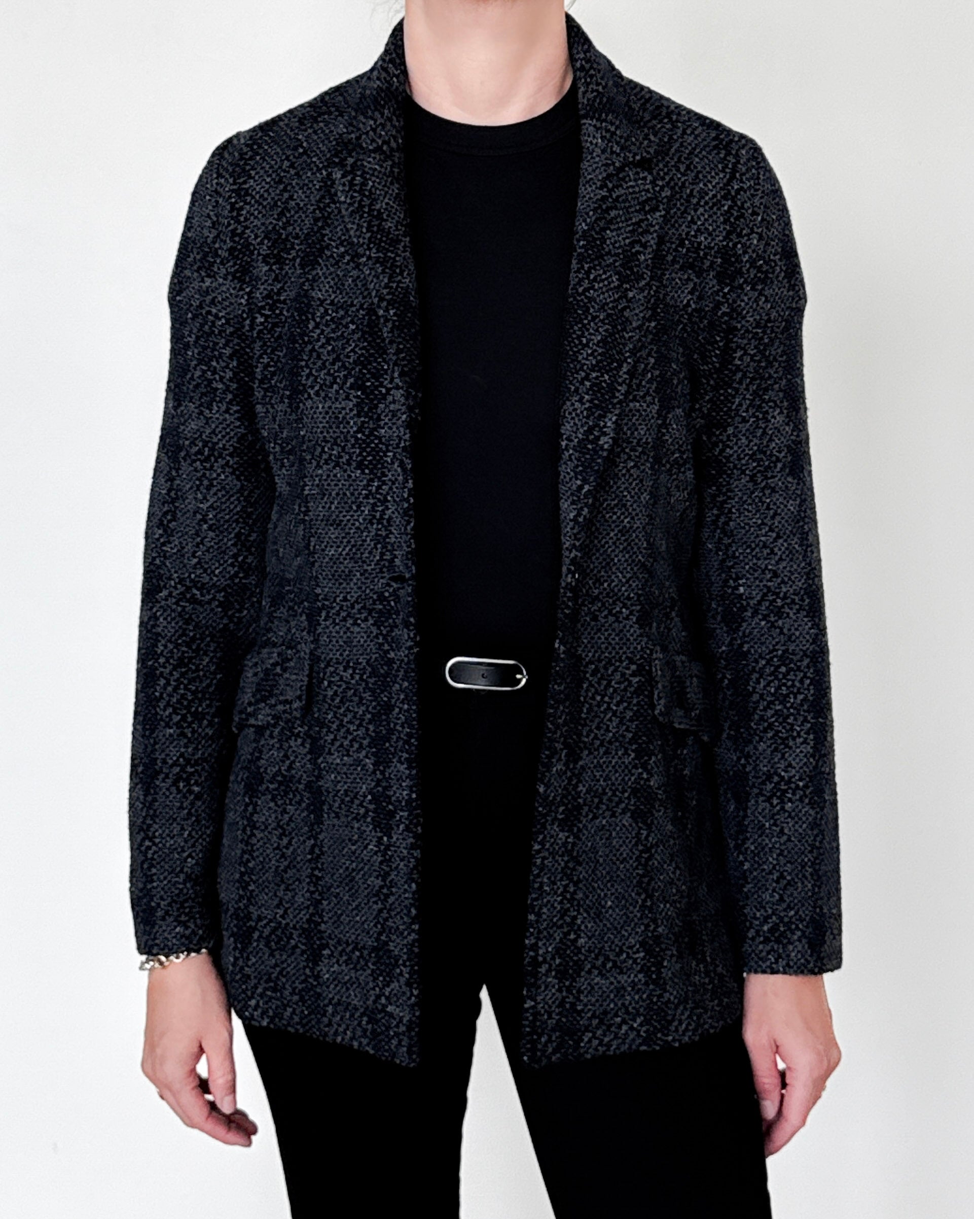 Trend Long Jacket in Navy Smog-Outerwear-Amina Rubinacci-Smog-38-Mercantile Portland