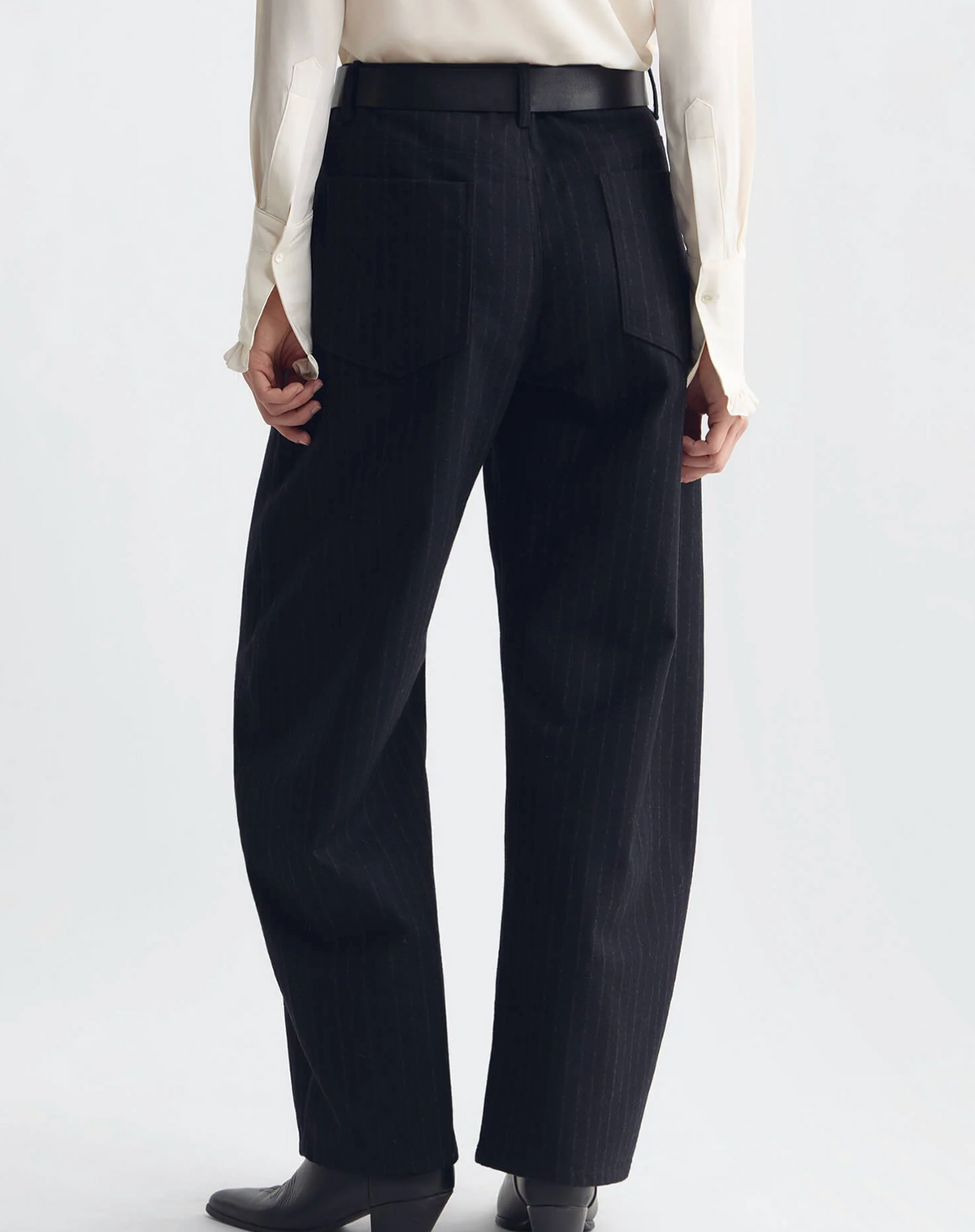 Tribeca Pant in Black Pinstripes-Pants-Nili Lotan-Black Pinstripe-00-Mercantile Portland