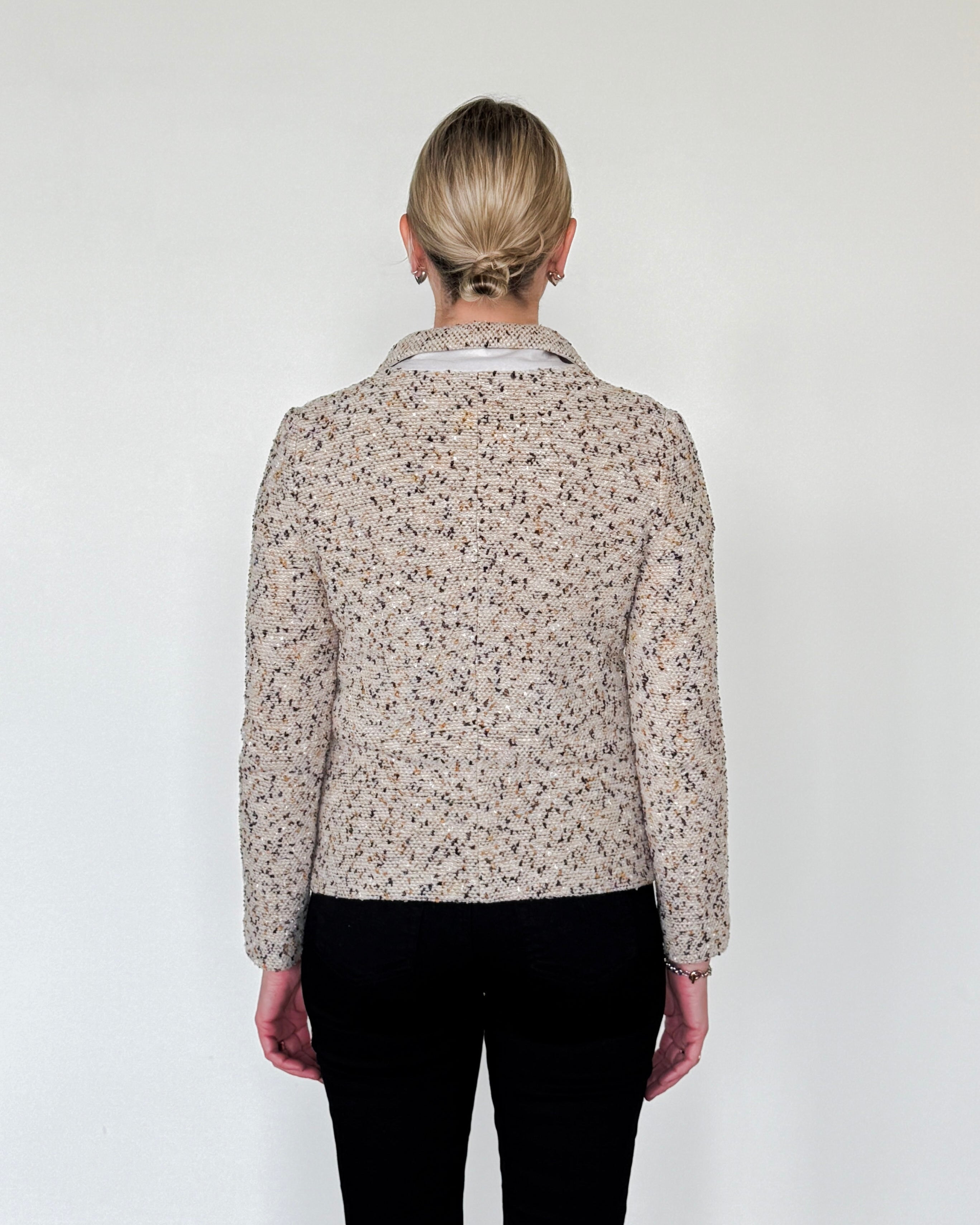 Trieste Multicolored Tweed Velvet Jacket-Clothing-Amina Rubinacci-Black Tweed-38-Mercantile Portland
