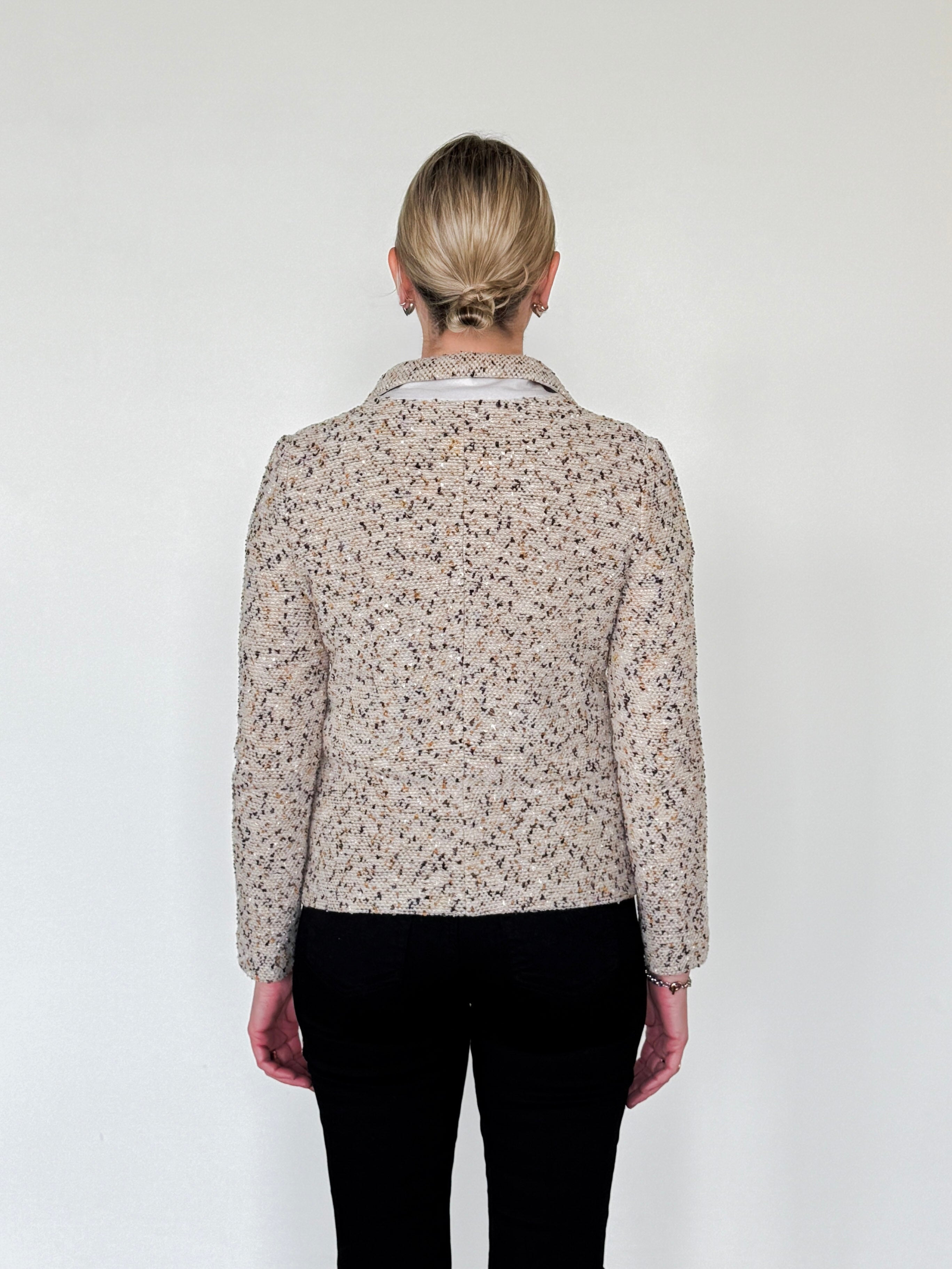 Trieste Multicolored Tweed Velvet Jacket-Clothing-Amina Rubinacci-Black Tweed-38-Mercantile Portland