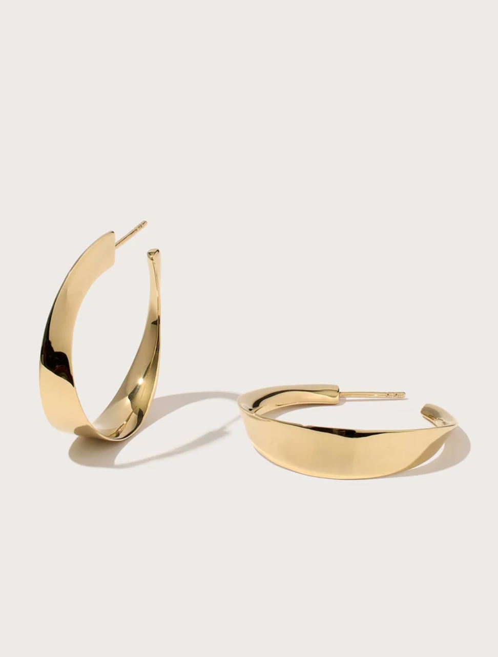 Twist Wave Hoops in Yellow Gold Plate-Jewelry-Otiumberg-Yellow Gold-OS-Mercantile Portland