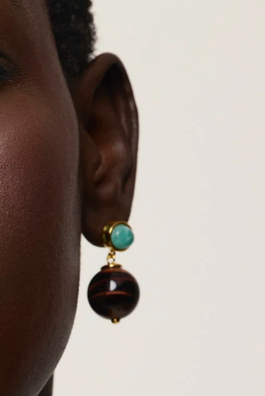 Umbria Earrings in Tiger's Eye-Jewelry-Lizzie Fortunato-Tiger-OS-Mercantile Portland