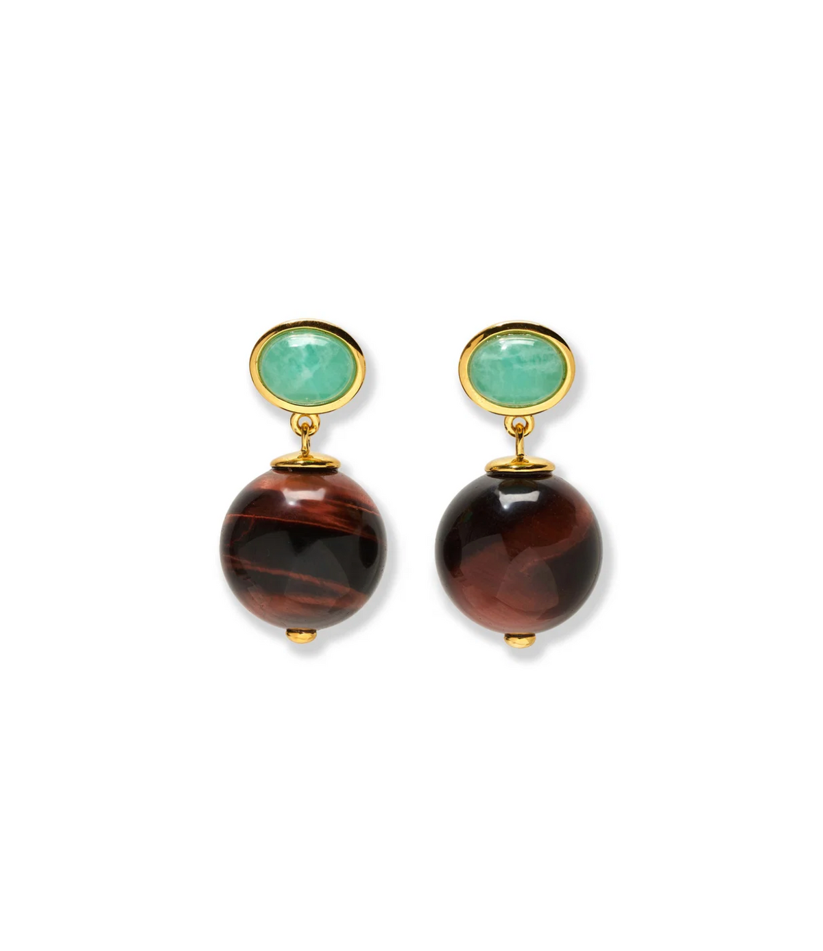 Umbria Earrings in Tiger's Eye-Jewelry-Lizzie Fortunato-Tiger-OS-Mercantile Portland