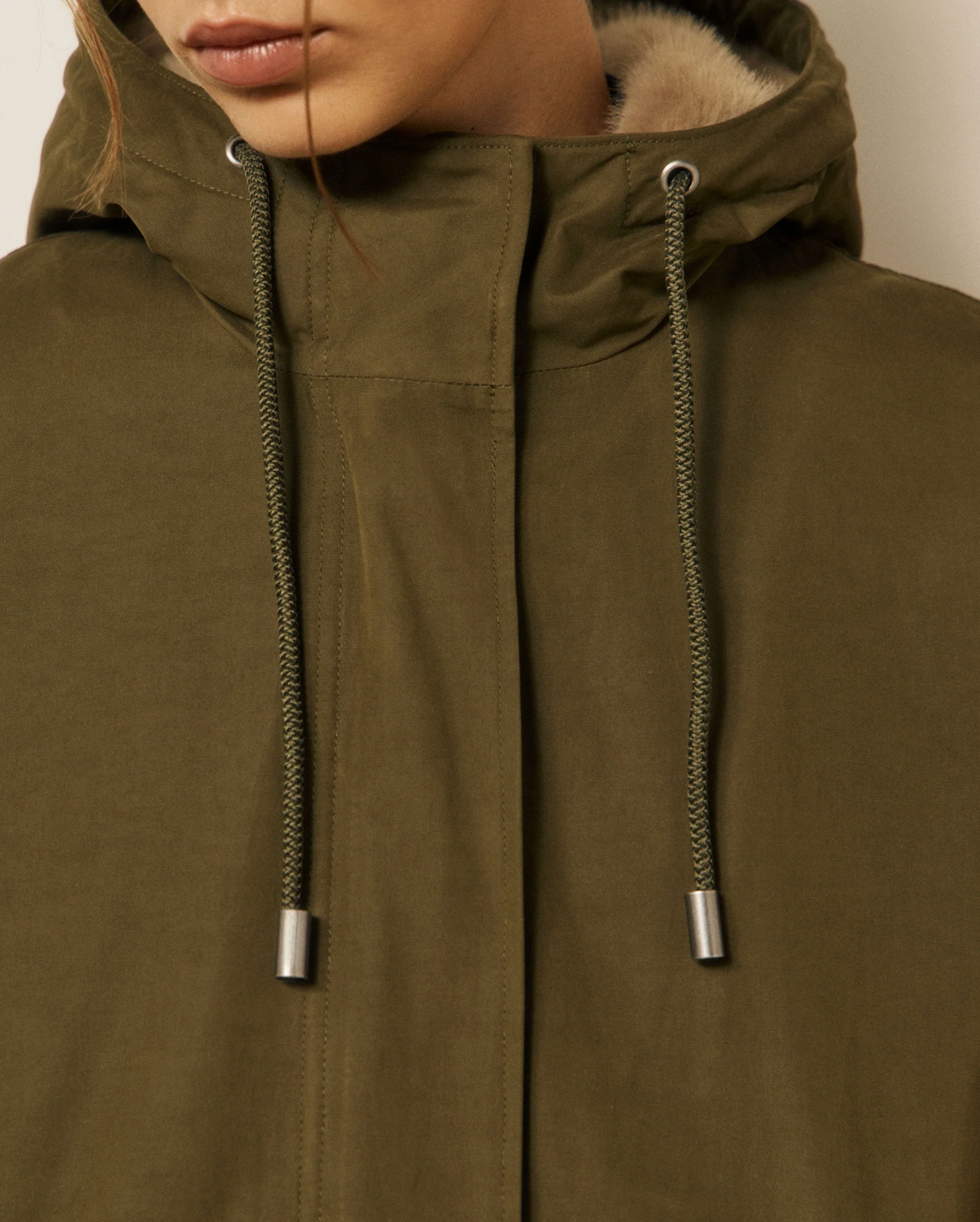 Vader Coat in Cotton Gabardine-Outerwear-HARTFORD-Army-1-Mercantile Portland