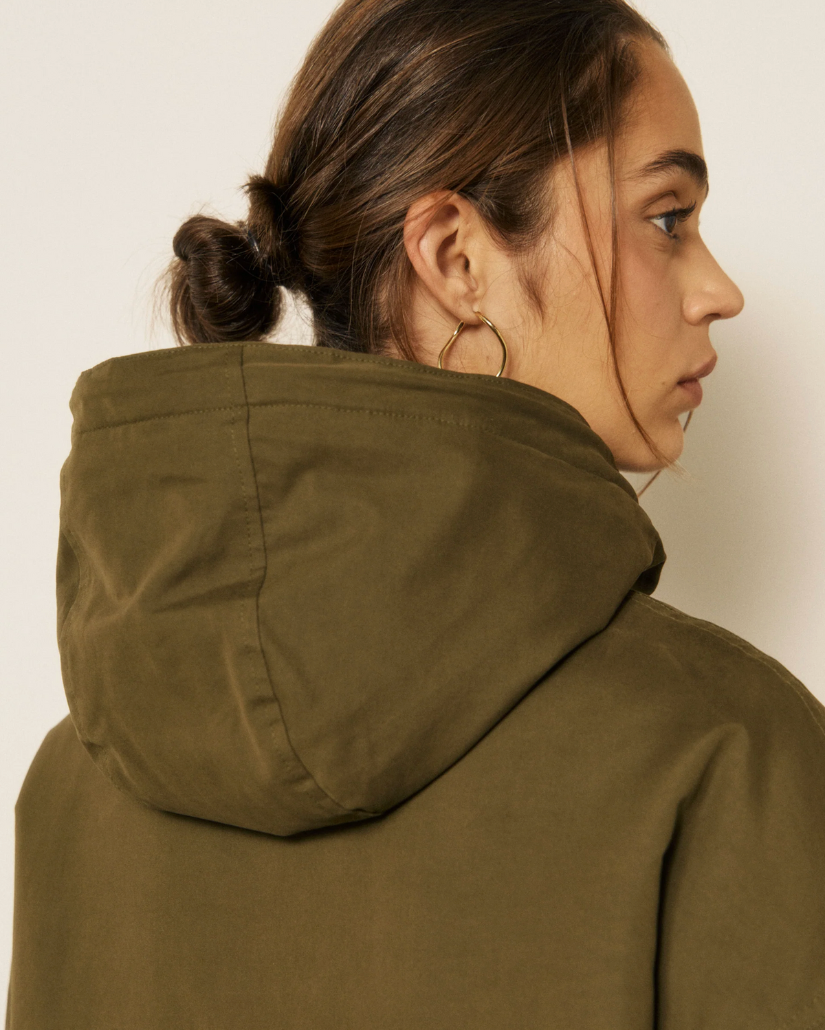 Vader Coat in Cotton Gabardine-Outerwear-HARTFORD-Army-1-Mercantile Portland