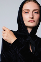 Velour Zip Front Hoodie-Clothing-Majestic Filatures-Black-1-Mercantile Portland