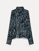 Velvet Rollneck Shirt With Moire Print-Clothing-Forte Forte-Stone-00-Mercantile Portland