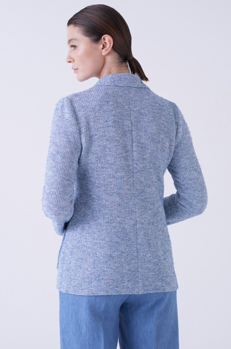 Venerdi Knit Blazer-Clothing-Amina Rubinacci-Blue-40-Mercantile Portland