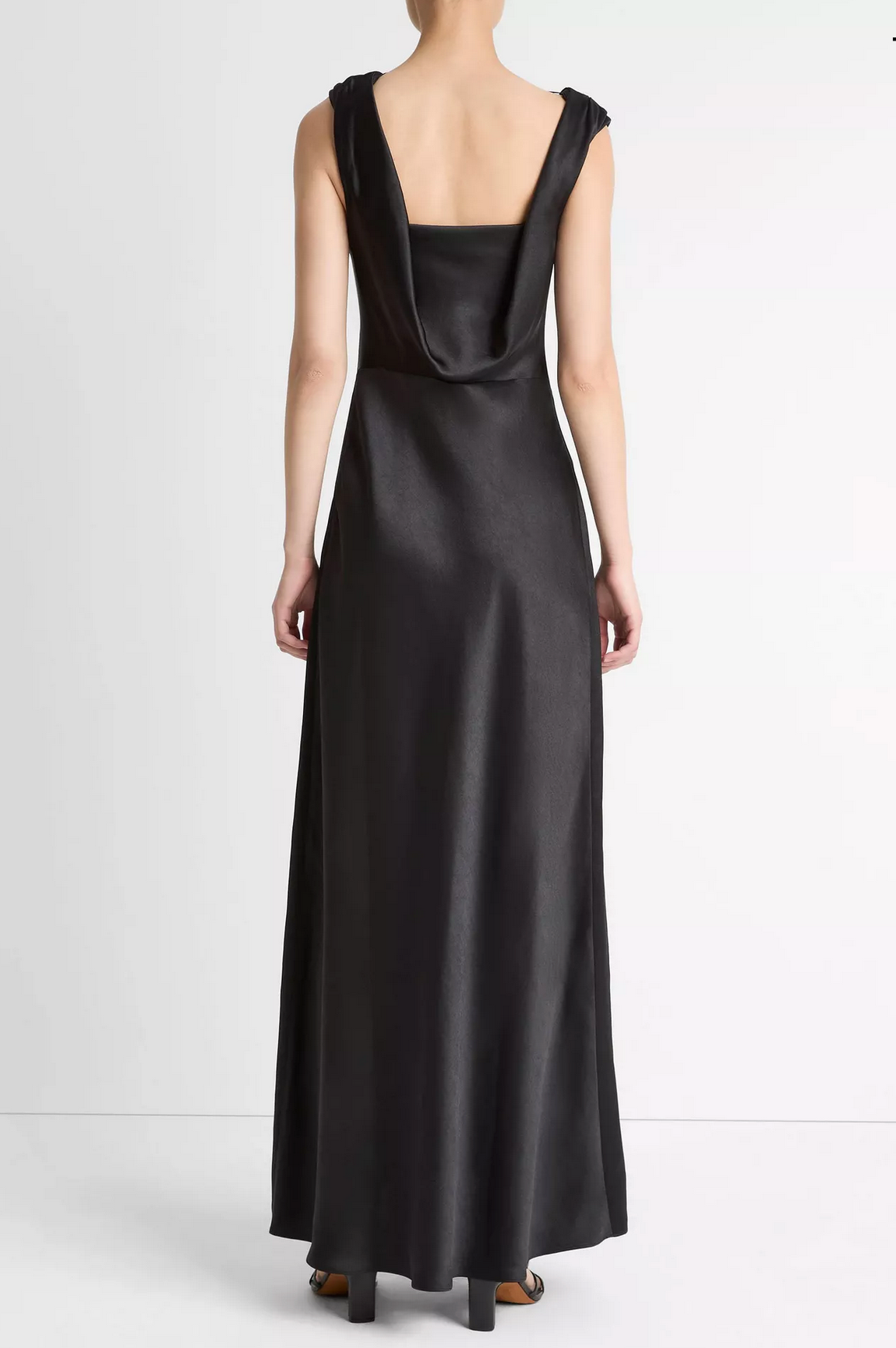 VINCE V138452015 DRAPED COWL MAXI DRESS BLK-Dresses-Vince-Black-4-Mercantile Portland