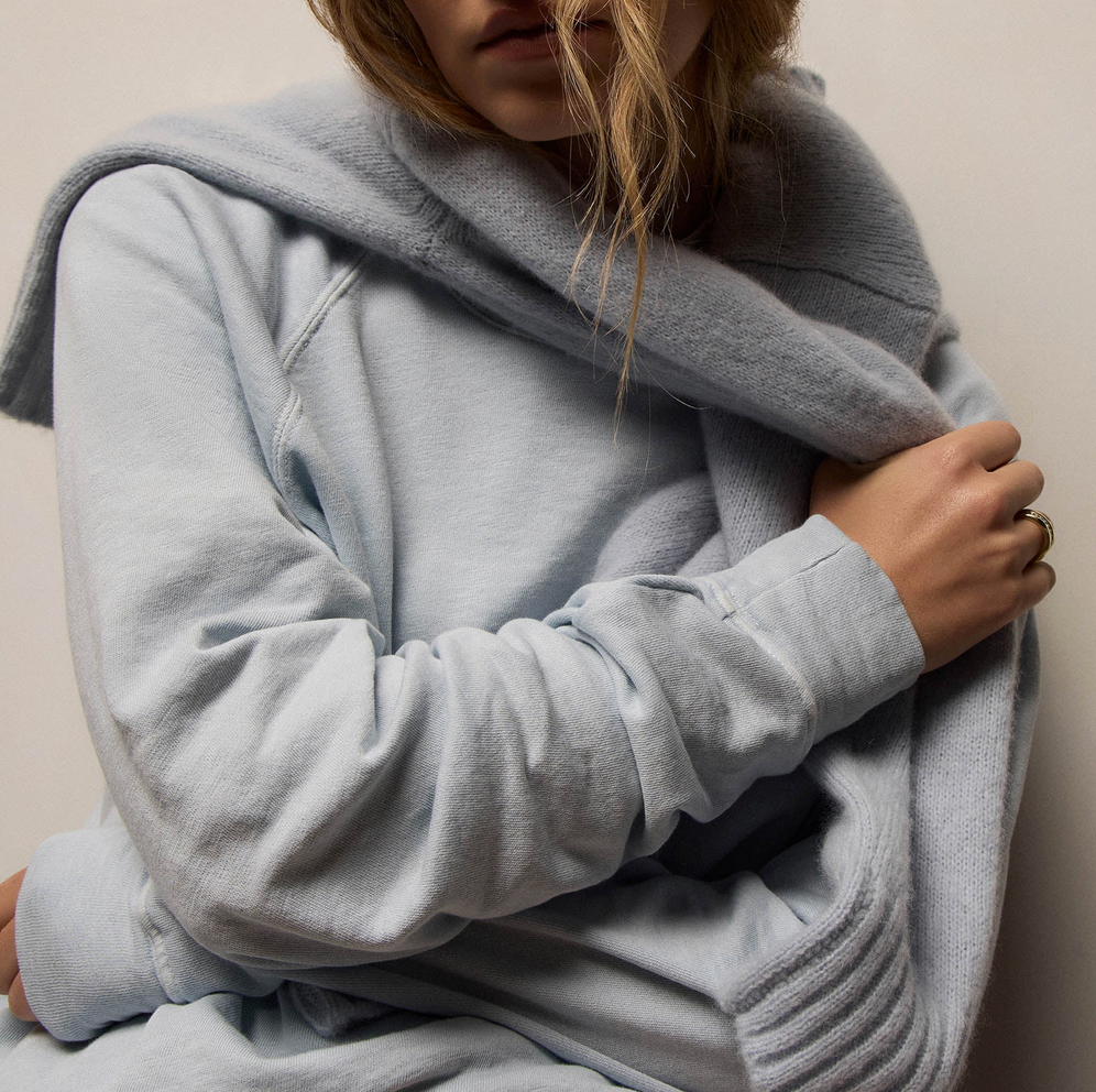 Vintage French Terry Sweatshirt in Memory Pigment-Tops-James Perse-Memory Pigment-0-Mercantile Portland