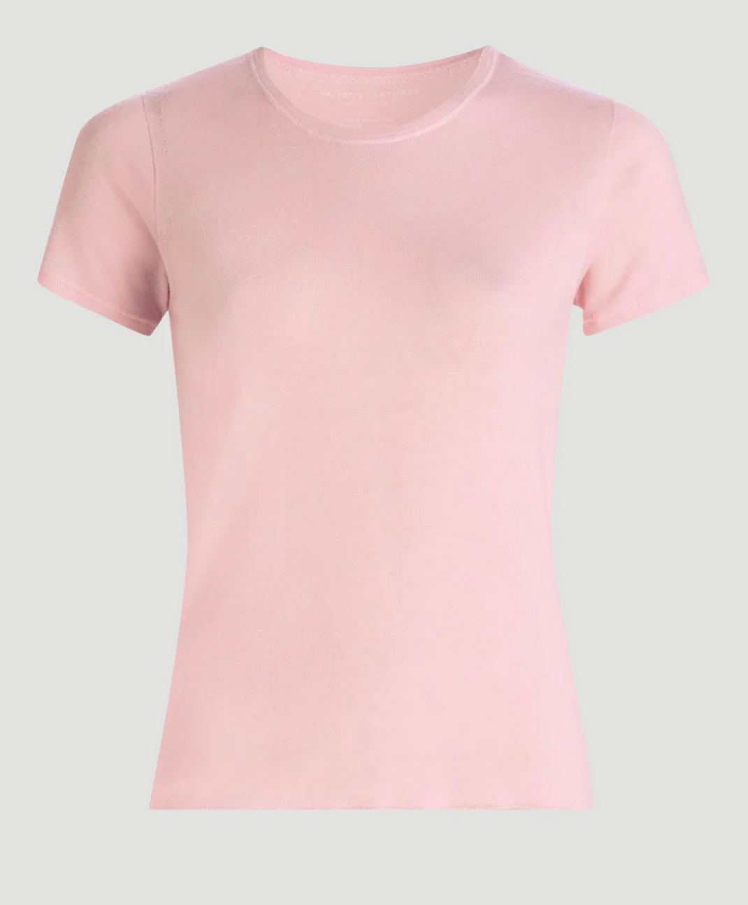 Washable Cashmere Crew T-shirt in Blossom-T-Shirts-Majestic Filatures-BLOSSOM-1-Mercantile Portland