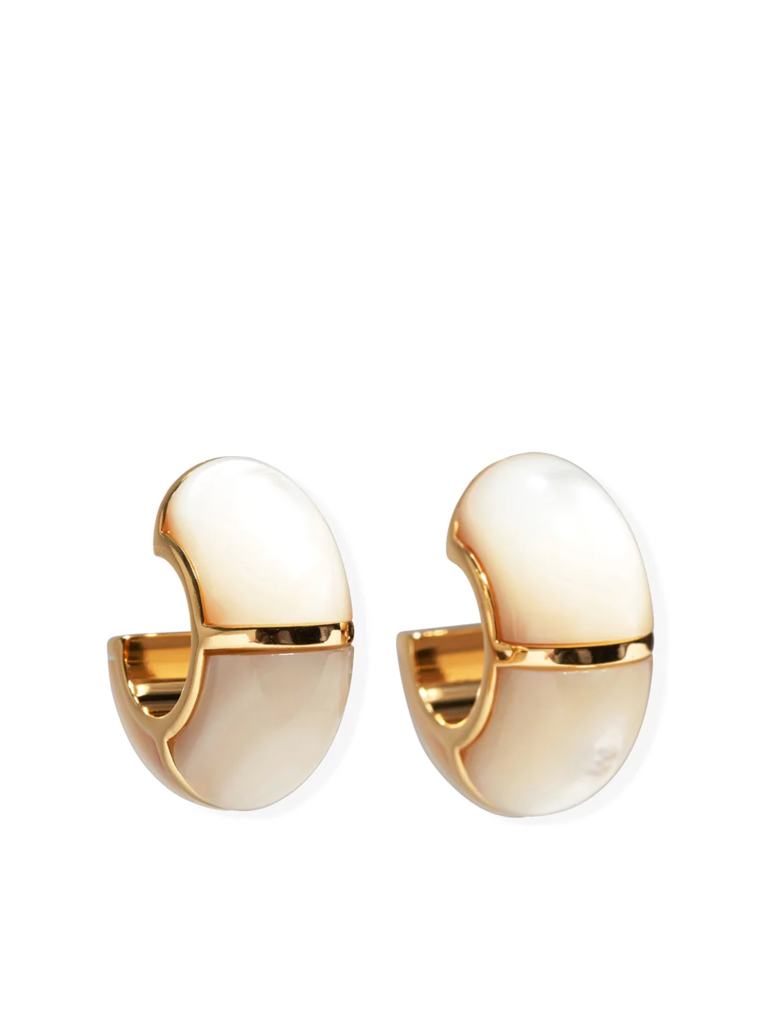 Zellige Hoop Earrings in Mother of Pearl-Jewelry-Lizzie Fortunato-Pearl-OS-Mercantile Portland