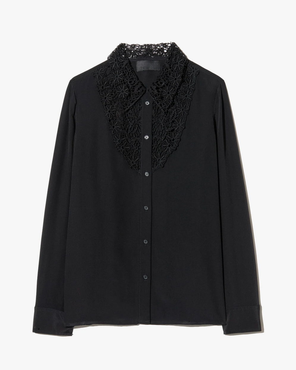 Zola Lace Silk Shirt-Shirts-Nili Lotan-Black-XS-Mercantile Portland