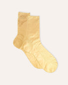 One Ribbed Laminated Socks-Accessories-Maria La Rosa-Gold-OS-Mercantile Portland