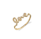 14k Gold & Pavé Diamond Love Ring-Accessories-Sydney Evan-Yellow Gold-OS-Mercantile Portland