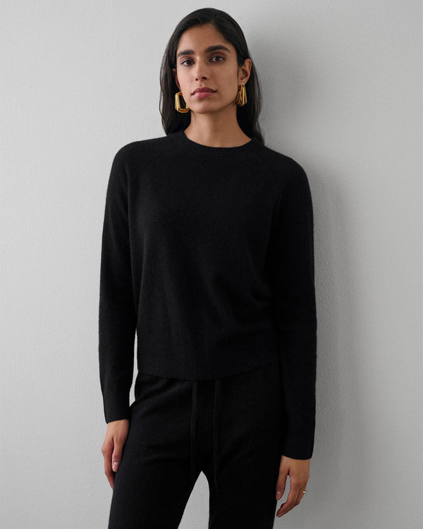 Cashmere Rib Trim Sweatshirt-White + Warren-Mercantile Portland