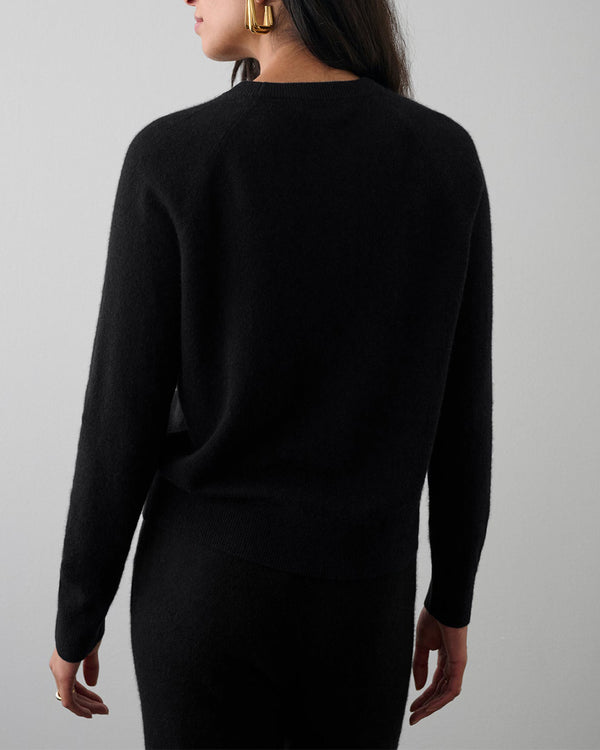 Cashmere Rib Trim Sweatshirt-White + Warren-Mercantile Portland