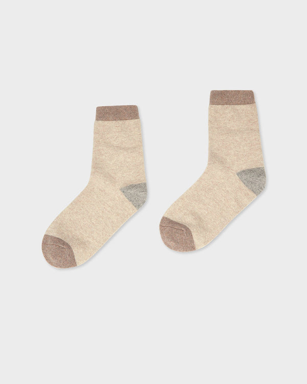 Cashmere Color Block Sock-White + Warren-Mercantile Portland