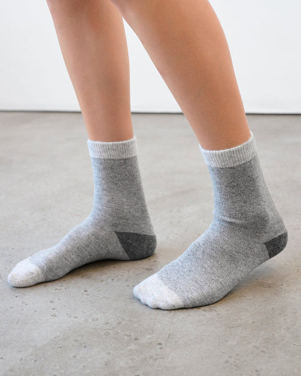 Cashmere Color Block Sock-White + Warren-Mercantile Portland