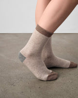 Cashmere Color Block Sock-White + Warren-Mercantile Portland