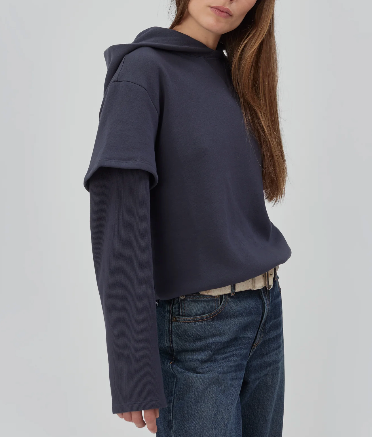 2Tee Sweatshirt in Navy-Tops-STILL HERE-Navy-XS-Mercantile Portland