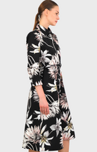 3/4 Sleeve Printed Floral Dress-Clothing-Rani Arabella-Black-XS-Mercantile Portland